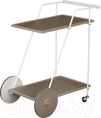 Сервировочный столик Мебелик Новум (белый/белый/текстиль темный)