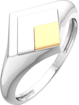 Кольцо из серебра ZORKA 0200136.G14K (р.17, с золотой вставкой)