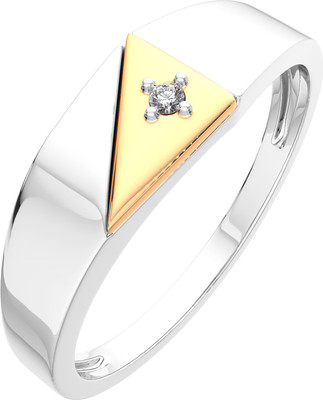 Кольцо из серебра ZORKA 02D0027.G14K.ZZ (р.17, с бриллиантом и золотой вставкой)