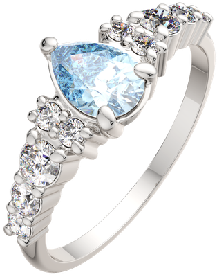 Кольцо из серебра ZORKA 02S4024 (р.17, с топазом и фианитами)