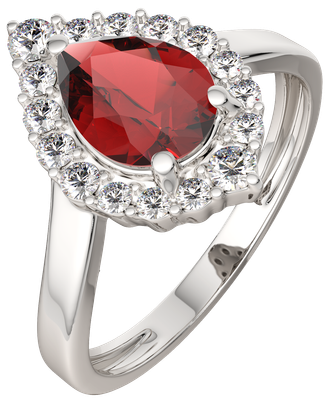 Кольцо из серебра ZORKA 02S5031.ZZ (р.17, с гранатом и фианитами)