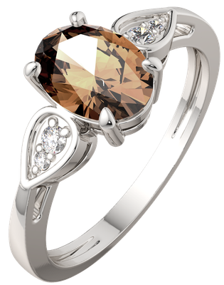 Кольцо из серебра ZORKA 02S9039.ZZ (р.17.5, с раухтопазом и фианитами)