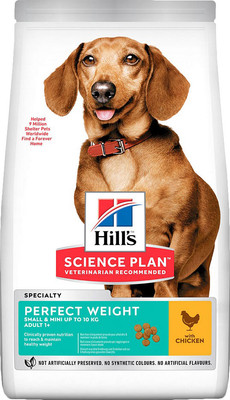 Сухой корм для собак Hill's Science Plan Adult Perfect Weight Small&Mini с курицей (1.5кг)