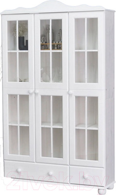 Шкаф с витриной Dipriz Бритта Д.30021.2 (белый воск)