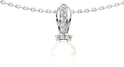 Колье из серебра ZORKA 0550132 (50см, с жемчугом и фианитами)