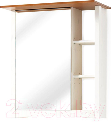 Шкаф с зеркалом для ванной Dipriz Paula Д.73045.1 (белый воск/черри)