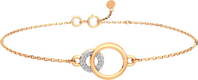 Браслет из розового золота ZORKA 6401610.14K.R.ZZ (18см, с фианитами)