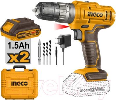 Аккумуляторная дрель-шуруповерт INGCO Ударная бесщеточная CIDLI1228