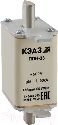 Предохранитель плавкий низковольтный КЭАЗ ППН-33-X0-0-50А-УХЛ3 / 244861