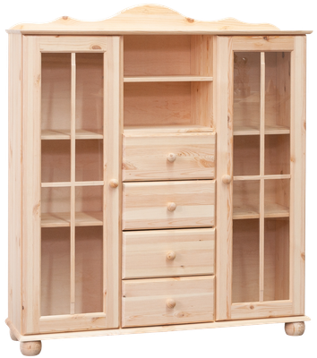 Шкаф с витриной Dipriz Бритта / Д.70056.7 (сосна, без отделки)