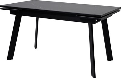 Обеденный стол Мир стульев Саен 35 140x80/30x30 (черный муар/черный)