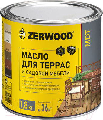 Масло для древесины Zerwood MDT (1.8кг, дуб)