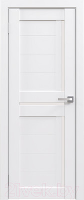 Дверь межкомнатная Юни Амати 18 60x200 (белая шагрень/стекло белое)