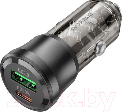 Адаптер питания автомобильный Borofone BZ25 (прозрачный)