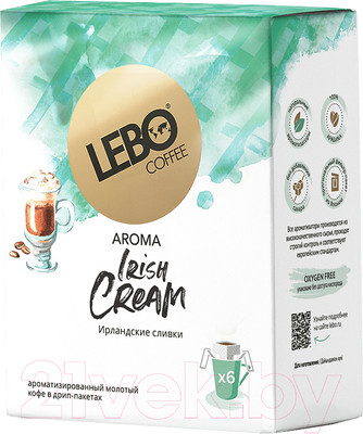 Кофе в дрип-пакете Lebo Irish Cream арабика с ароматом ирландских сливок молотый (6x10.5г)