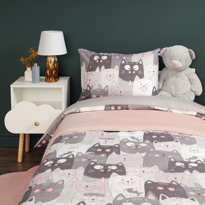 Комплект постельного белья Siberia Home Котята Детский / Сиб-Дет-2 (серый)