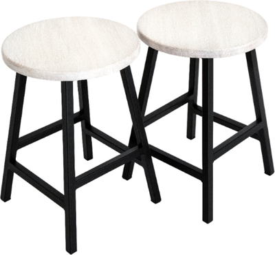 Набор табуретов Stal-Massiv SMH-245 (2шт, дуб беленый/черный)