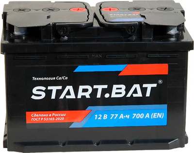 Автомобильный аккумулятор СтартБат 6СТ- 77 VL рус. прямая (77 А/ч)