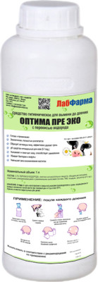 Средство для обработки вымени животных Лабфарма Оптима Пре Эко для обработки до доения (1л)