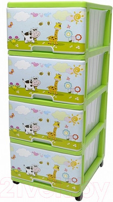 Комод пластиковый Dunya На лужайке (зеленый)