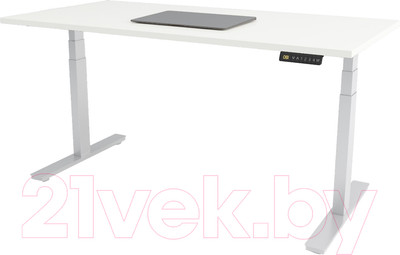 Стол с подъемным механизмом WellDesk WDЕ Flagman 139.5x80x2.8 (белый/пепел)