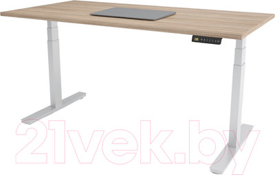 Стол с подъемным механизмом WellDesk WDЕ Flagman 139.5x80x2.8 (белый/ясень шимо)