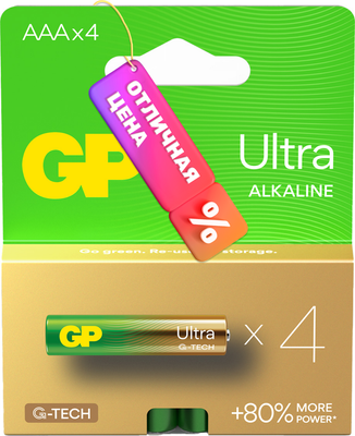 Комплект батареек GP Batteries Ultra LR03/24AUETA21-2GSB4 (4шт)