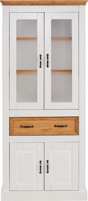 Шкаф с витриной Dipriz Landhouse Д.30004.1 (сосна, белый/бейц отто)