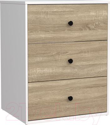 Тумба Mio Tesoro Мини 3 ящика 2.07.03.060.11 (белый/сонома)