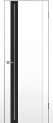 Дверь межкомнатная Contur MX 12 ДО 70x200 (черный лак/белый полипропилен)