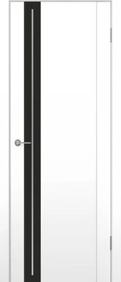 Дверь межкомнатная Contur MX 12 ДО 80x200 (черный лак/белый полипропилен)