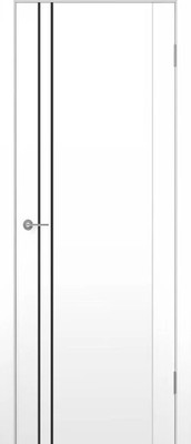 Дверь межкомнатная Contur MX 5 ДГ 80x200 (белый полипропилен/молдинг черный)