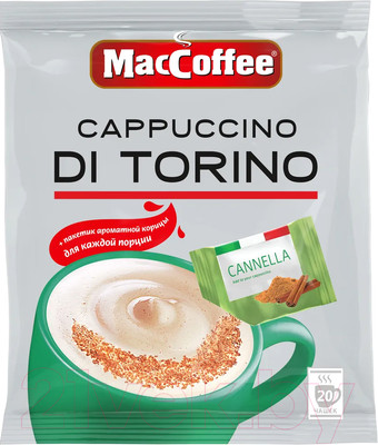 Кофейный напиток MacCoffee Cappuccino di Torino с корицей (20x25.5г)