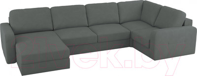 Диван П-образный Mio Tesoro Aurora компл.3 левый (Velutto 32 темно-серый)