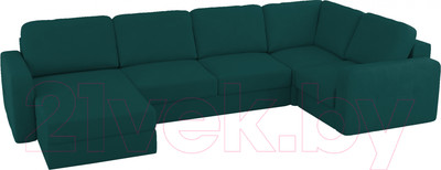 Диван П-образный Mio Tesoro Aurora компл.3 левый (Velutto 20 бирюзовый)