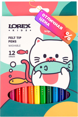 Фломастеры Lorex Kids / LXKFPCL-12 (12цв)
