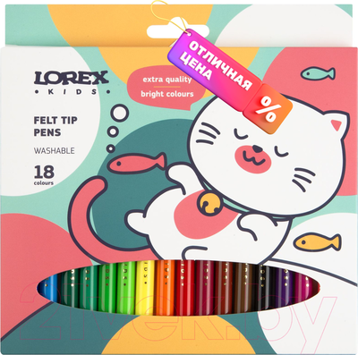 Фломастеры Lorex Kids / LXKFPCL-18 (18цв)