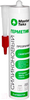 Герметик силиконовый MasterTeks ProfiMaster Санитарный (290мл, прозрачный)