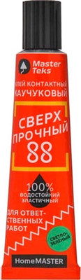 Клей MasterTeks Каучуковый HomeMaster контактный 88 сверхпрочный (40мл, светло-зеленый)
