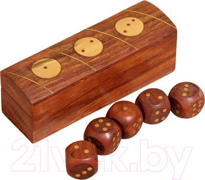 Набор кубиков для настольной игры Sima-Land Кубики / 9931567 (дерево шишам)