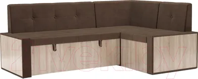 Уголок кухонный мягкий Mebel-Ars Таллин 211x83x141 (велюр молочный шоколад НВ-178 13)