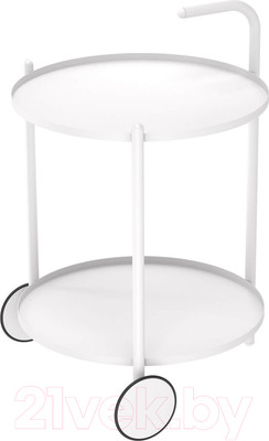 Сервировочный столик Sheffilton SHT-CT60 (белый муар/белый)