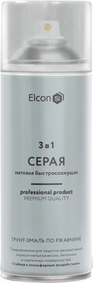 Грунт-эмаль Elcon По ржавчине 3в1 (520мл, матовый серый)