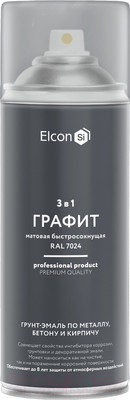 Грунт-эмаль Elcon По ржавчине 3в1 (520мл, матовый графит)