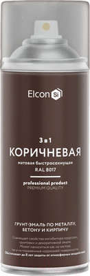 Грунт-эмаль Elcon По ржавчине 3в1 (520мл, матовый коричневый)