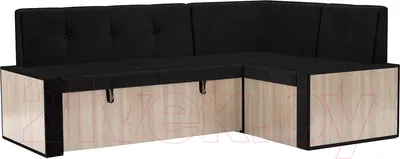 Уголок кухонный мягкий Mebel-Ars Таллин 211x83x141 (велюр черный НВ-178 17)