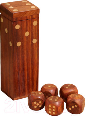 Набор кубиков для настольной игры Sima-Land Кубики / 9931568 (дерево шишам)