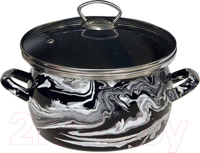 Кастрюля Сантэкс Шейк Серый гранит 1-2440111 (черный/белый)