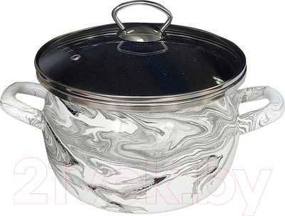 Кастрюля Сантэкс Шейк Серый гранит 1-2440111 (белый/черный)