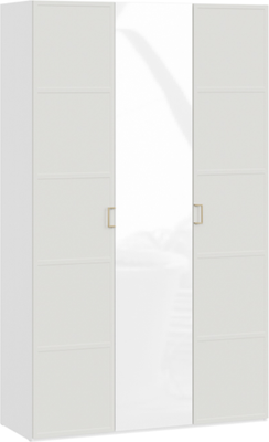 Шкаф ТриЯ Стелла комбинированный (белый холст/белый жемчуг)